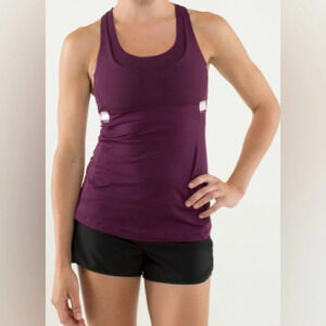 Lululemon Pink Plum Stuff Your Bra Criss Cross Tank Size S